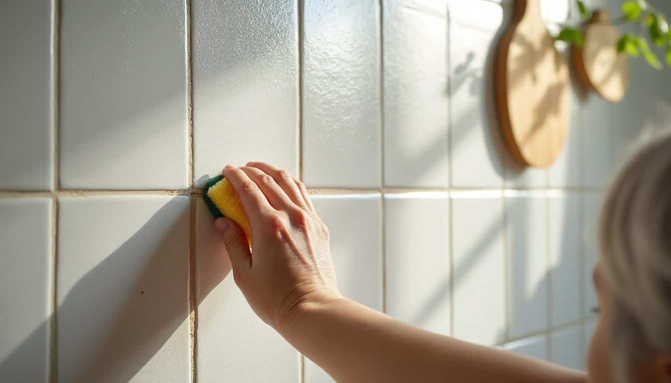 Enlever une tache sur un mur en céramique dans la cuisine