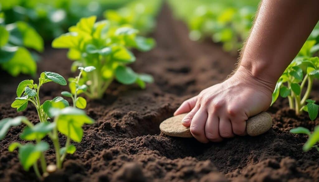 Astuces pour planter de jeunes plants dans le potager avec une pelle