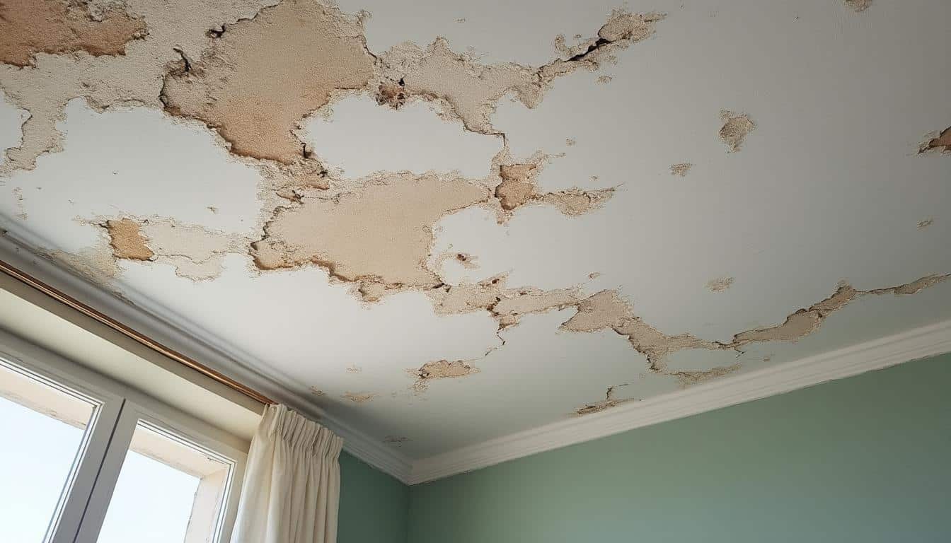 Illustration: Pourquoi la peinture s’écaille-t-elle au plafond ? Décryptage des causes principales